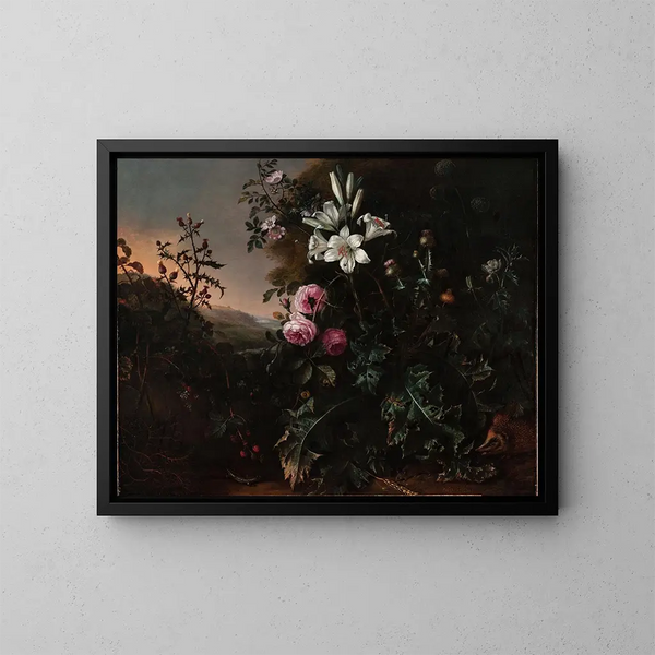 Naturaleza muerta - Matthias Withoos — cuadro enmarcado en la pared