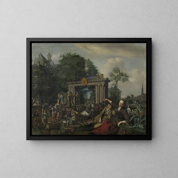 Representación teatral al aire libre - Matthijs Naiveu — cuadro enmarcado en la pared