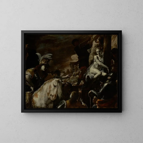 Clorinde salvando a Sofronia y Olindo - Mattia Preti — cuadro enmarcado en la pared