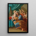 L'Enfant Jésus crowning Saint Joseph with angels behind - Mattia de Mare — framed artwork on a wall