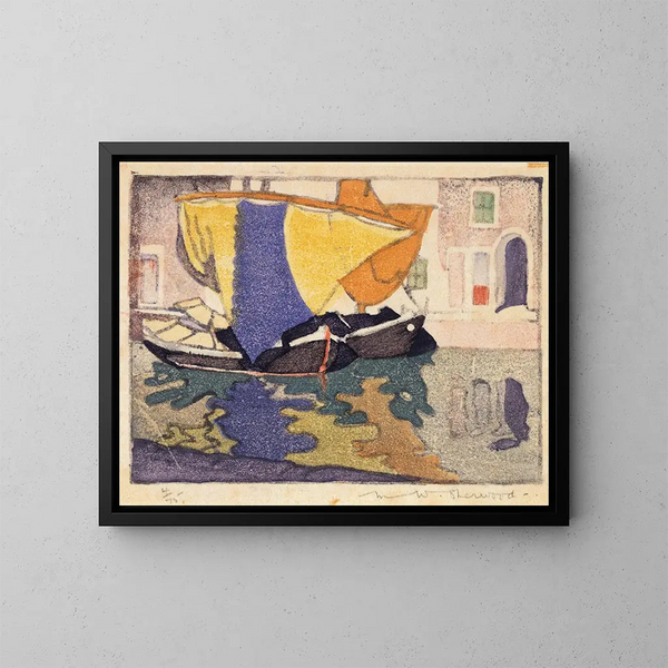 Bateaux de pêche vénitiens - Maud Sherwood — cuadro enmarcado en la pared