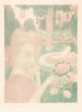 Joven mujer recibiendo un ramo de flores en un jardín - Maurice Denis — vista de la obra