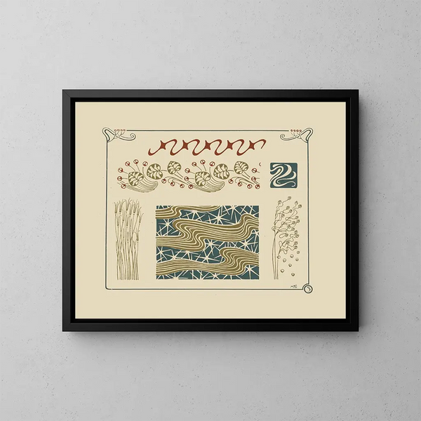 Abstract-inspired based on herbs and leaves - Maurice Pillard Verneuil — framed artwork on a wall