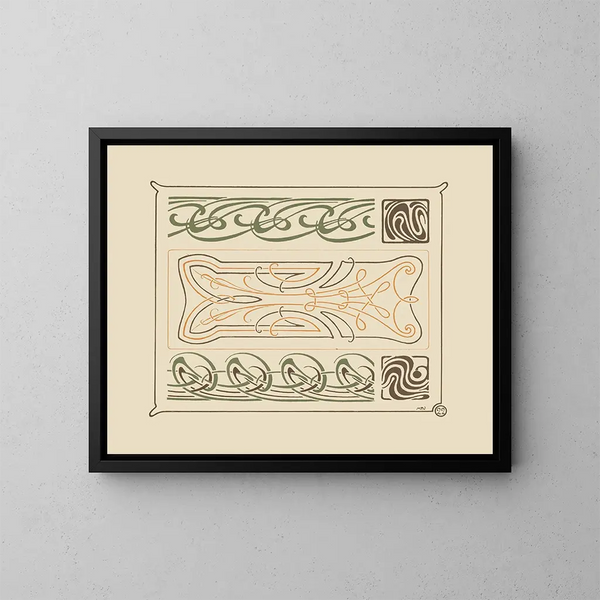 Abstract design based on intertwined curved shapes - Maurice Pillard Verneuil — framed artwork on a wall