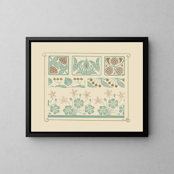 Conception abstraite basée sur des formes de baies de trèfle à quatre feuilles - Maurice Pillard Verneuil — framed artwork on a wall