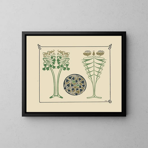 Abstract design inspired by leaves - Maurice Pillard Verneuil — framed artwork on a wall