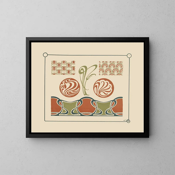 Abstract design based on organic shapes and arabesques - Maurice Pillard Verneuil — framed artwork on a wall