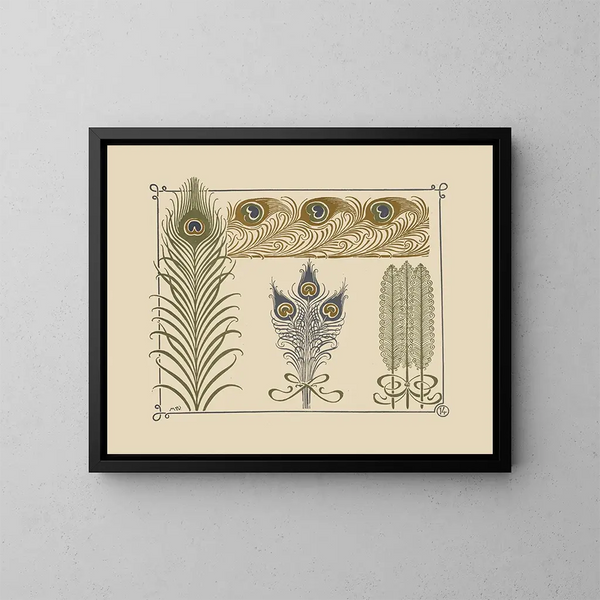 an abstract design inspired by peacock feathers - Maurice Pillard Verneuil — framed artwork on a wall