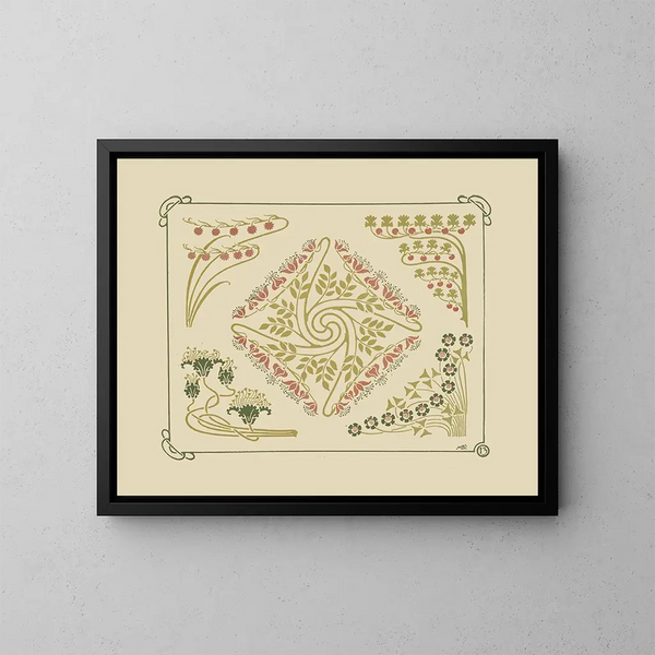 Abstract design based on small leaf shapes - Maurice Pillard Verneuil — framed artwork on a wall