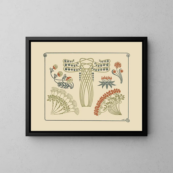 an abstract design based on small flowers - Maurice Pillard Verneuil — framed artwork on a wall
