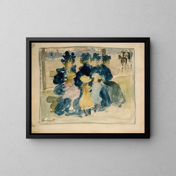 El largo del bulevar - Maurice Prendergast — cuadro enmarcado en la pared