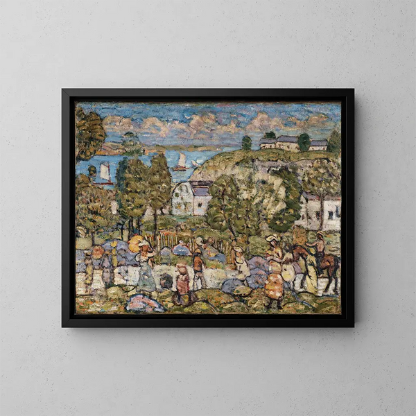 Paisaje cerca de Nahant - Maurice Prendergast — cuadro enmarcado en la pared