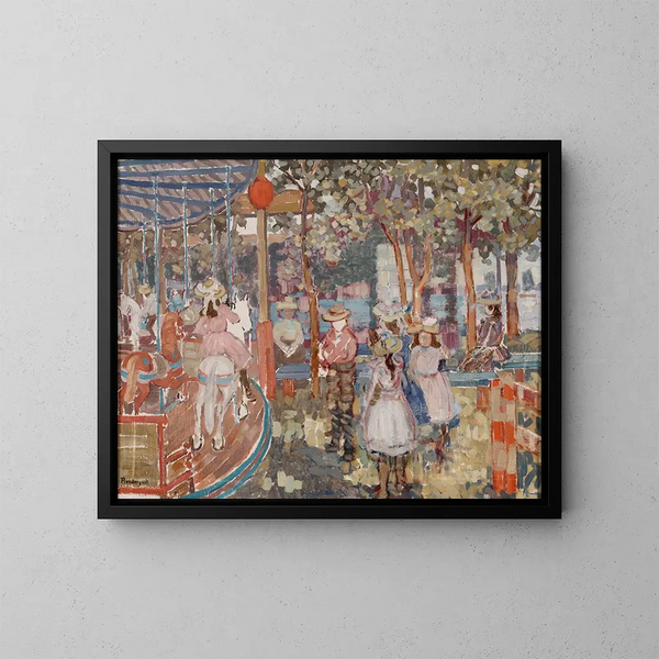 Carrousel - Maurice Prendergast — framed artwork on a wall