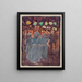 Escena nocturna con tres mujeres en azul - Maurice Prendergast — cuadro enmarcado en la pared