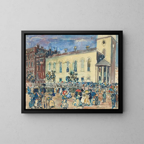 Iglesia de Park Street en Boston - Maurice Prendergast — cuadro enmarcado en la pared