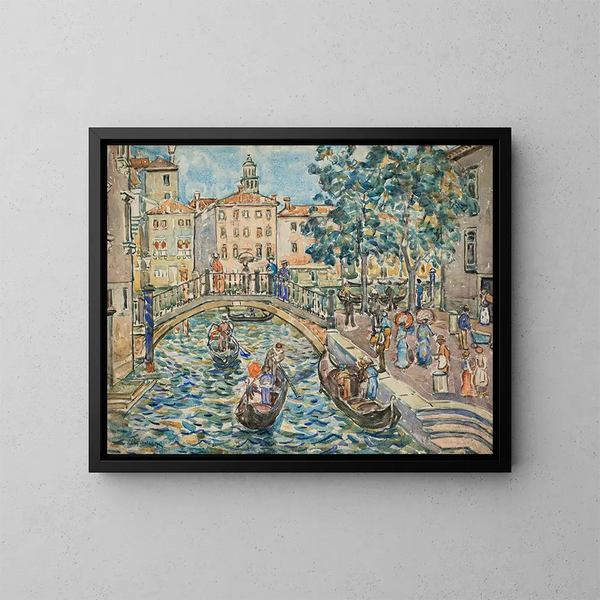 Escena de Venecia - Maurice Prendergast — cuadro enmarcado en la pared