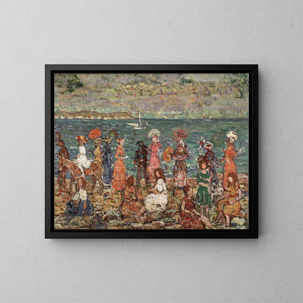 Playa - Maurice Prendergast — cuadro enmarcado en la pared