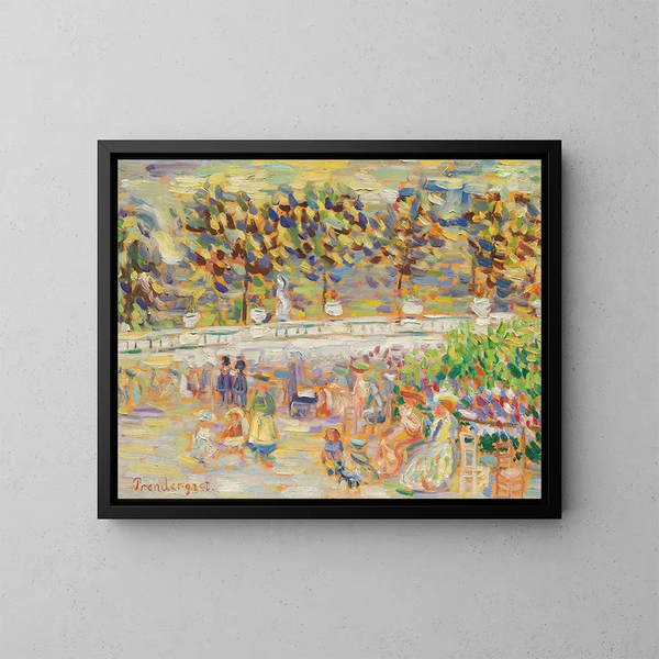 Verano en el parque Jardín del Luxemburgo París - Maurice Prendergast — cuadro enmarcado en la pared