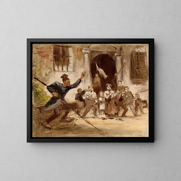 Levy en masa - Maurycy Gottlieb — cuadro enmarcado en la pared