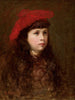 Retrato de una niña con boina roja - Maurycy Trębacz — vista de la obra