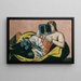 Mujer acostada con libro y iris - Max Beckmann — cuadro enmarcado en la pared