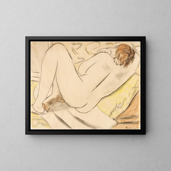Nu dormido - Max Beckmann — cuadro enmarcado en la pared