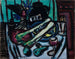 Naturaleza muerta con botella de Chianti y apio - Max Beckmann — vista de la obra