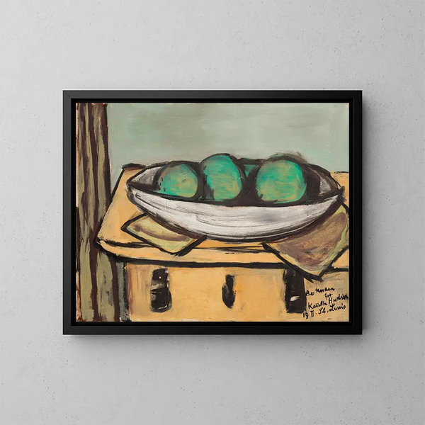 Nature morte avec un grand fruit vert - Max Beckmann — cuadro enmarcado en la pared