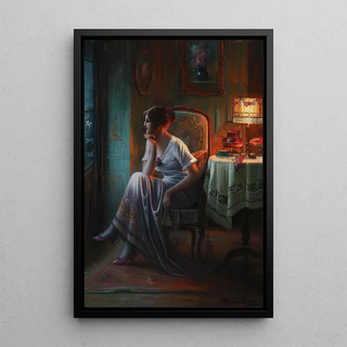 Max Carlier - Junge Frau im Lampenschein.webp