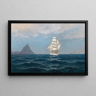 Max Jensen - A Sailing Ship and a Steamboat by the Coast.webp