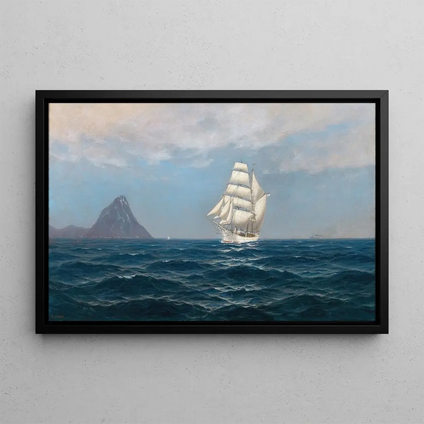 Max Jensen - A Sailing Ship and a Steamboat by the Coast.webp