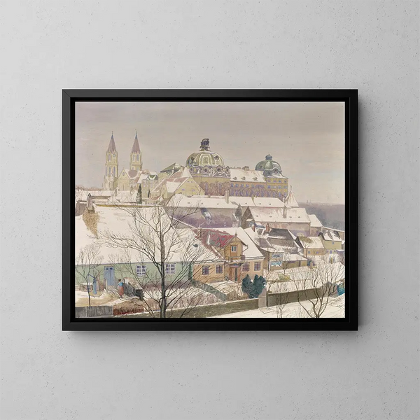 Klosterneuburg en invierno - Max Kahrer — cuadro enmarcado en la pared