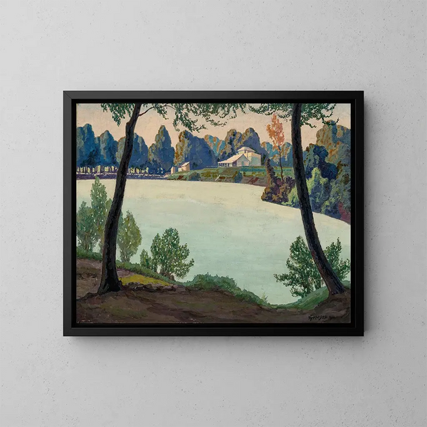Lago de plata cerca de Hflein - Max Kahrer — cuadro enmarcado en la pared