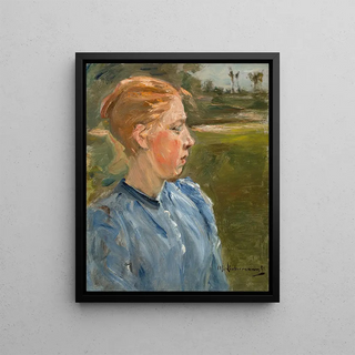 Max Liebermann - Blaues Mdchen in Landschaft Bauernmdchen.webp