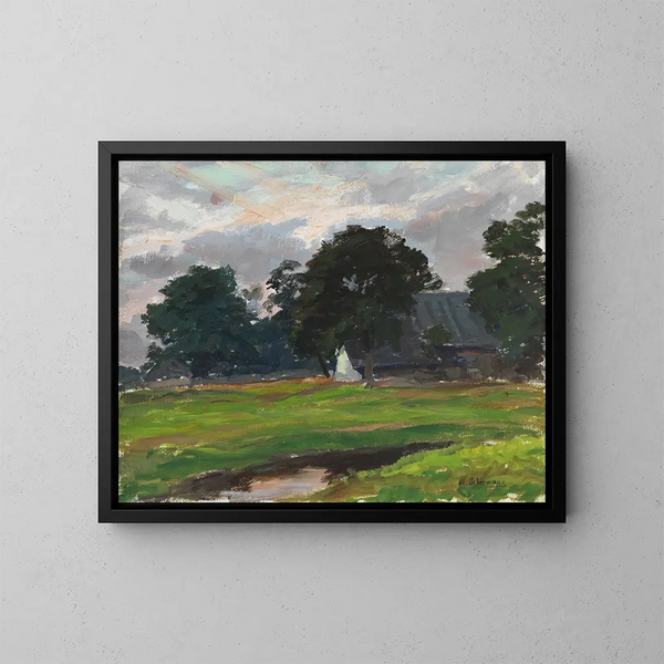 Casa de campesinos holandesa - Max Liebermann — cuadro enmarcado en la pared