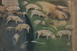 Max Liebermann - Muttersau und Ferkel Studien zum Schweinekoben.webp