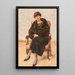 Retrato de Lola Leder con abrigo de piel sentada - Max Liebermann — cuadro enmarcado en la pared