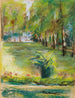 El jardín de los artistas visto hacia el este desde la terraza con vista a la avenida de los abedules y el Wannsee - Max Liebermann — vista de la obra