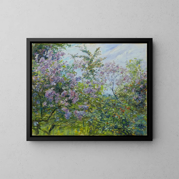 Lilas en flores - Max Slevogt — cuadro enmarcado en la pared