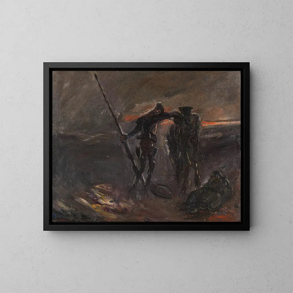 Don Quijote, la noche, Don Quijote y Rocinante - Max Slevogt — cuadro enmarcado en la pared