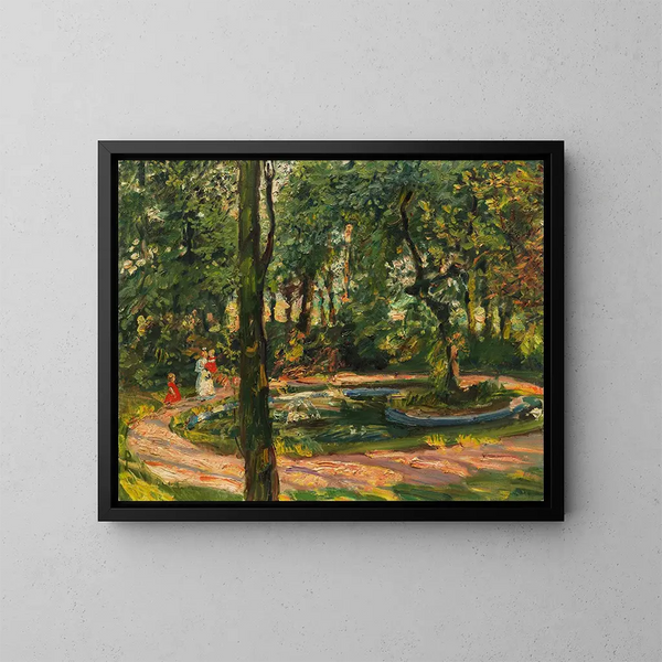niños junto al estanque en el jardín de Godramstein - Max Slevogt — cuadro enmarcado en la pared