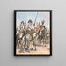 Beduinos a caballo - Max Tilke — cuadro enmarcado en la pared
