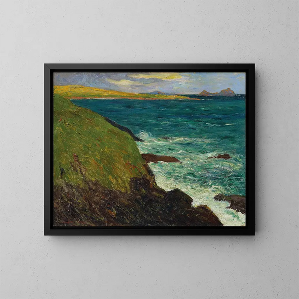 Bords de la côte Saint-Jean-du-Doigt, Bretagne - Maxime Maufra — framed artwork on a wall