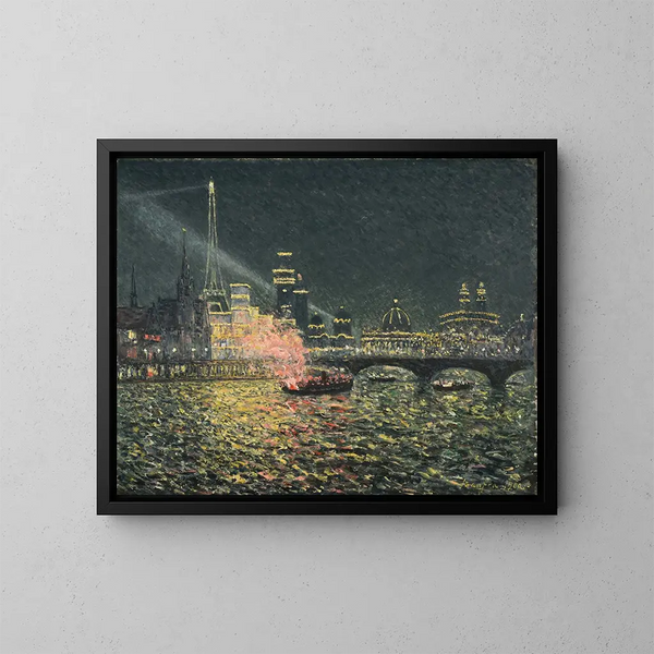 Night Festival, Universal Exhibition, Paris 1900 - Maxime Maufra — framed artwork on a wall