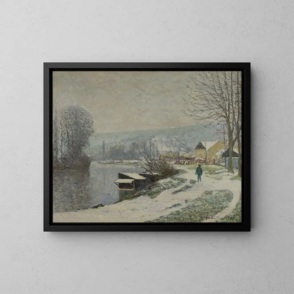 The Snow at Port-Marly - Maxime Maufra — framed artwork on a wall