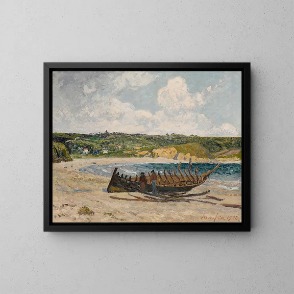 The Old Boat at Morgat - Maxime Maufra — framed artwork on a wall