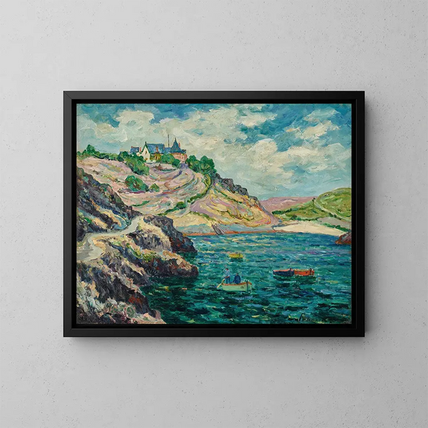 Le fond de l'anse de Port-Goulphar, Belle-Île - Maxime Maufra — framed artwork on a wall