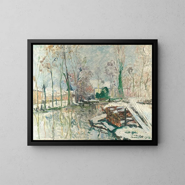 Les Bords du Boulon en hiver - Maxime Maufra — framed artwork on a wall