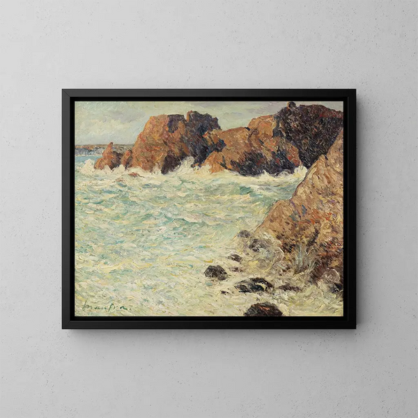 Los rocas del castillo de Dinan, Morgat, noviembre de 1903 - Maxime Maufra — cuadro enmarcado en la pared