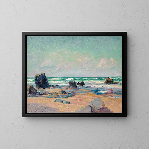 Mare basse, la plage de Port-Blanc, presqu'île de Quiberon - Maxime Maufra — cuadro enmarcado en la pared